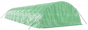 zöld acélvázas melegház 80 m² 16 x 5 x 2,3 m