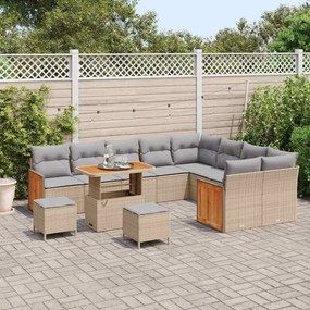 Kerti Kanapé Szett 12 pcs Bézs 90 x 55 x 71 cm polirattan