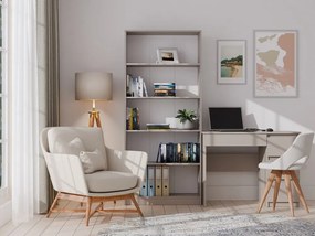 Faenza R80 polcos szekrény, könyvtartó, 80x182x30 cm, agyag színű