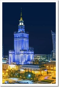 Poszterek keretben 40x60 Varsó éjszaka Palota