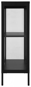 fekete acél és üveg tálalószekrény 75 x 35 x 105 cm