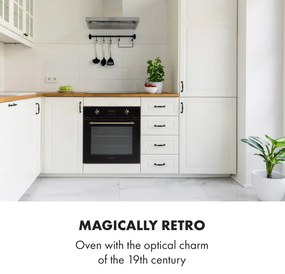 Klarstein Elizabeth, beépített sütő, retró dizájn, 6 funkció, 50 - 250 ° C, fekete