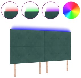 LED Fejtámla Sötétzöld 90 cm Bársony