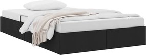 vidaXL Tárolós Ágy fejtámlával tárolóval Fekete 120 x 200 cm szövet