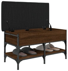 barna tölgy színű szerelt fa cipőtároló pad 82 x 42 x 45 cm