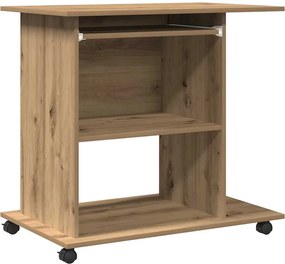 vidaXL kézműves tölgy színű szerelt fa számítógépasztal 80 x 50 x 75cm