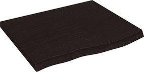 vidaXL sötétbarna kezelt tömör tölgyfa fali polc 60x50x(2-4) cm