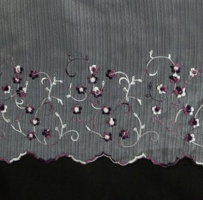 Mg Irigység Okos fehér hímzés lila 50cm