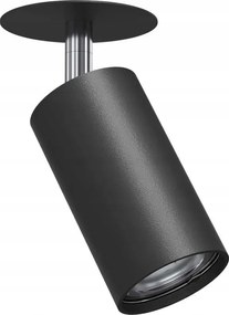Süllyesztett spot lámpa mozgatható fekete króm kerek reflektor Brosline