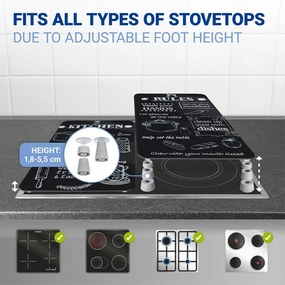 Edzett üveg tűzhely fedőlap szett 2 db-os 52x30 cm Kitchen Rules – Maximex