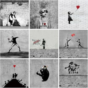 Poszter szett 9x 30x30 Mix Banksy