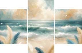 Kép – Festett strand lágy színekben (90x60 cm)