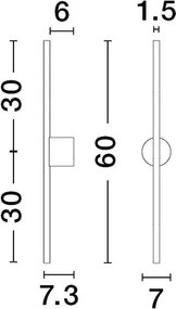 Fürdőszoba Fali Lámpa Fekete ADEN NOVA LUCE 9081102