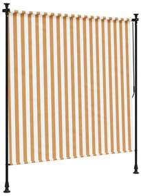 narancssárga és fehér szövet és acél kültéri roló 150 x 270 cm