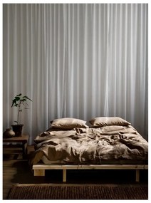 Natúr színű borovi fenyő franciaágy ágyráccsal 160x200 cm Japan – Karup Design