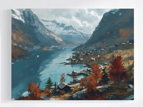 Poszter Tájkép Skandinávia Norvégia Fjord Hegyek Kilátás 100x75