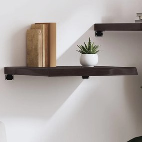 sötétbarna kezelt tömör tölgyfa fali polc 60x60x(2-6) cm