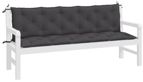 2 db antracit oxford szövet kerti padpárna 180 x 50 x 7 cm