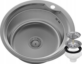 Kerek Acél Mosogató 1KAMRA Dekor PUGLIA51