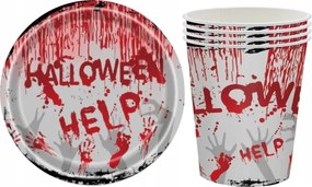 Halloween bögre szett tányérok 12db-os Halloween bögre tányérok