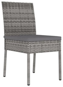 2 db szürke polyrattan kerti étkezőszék