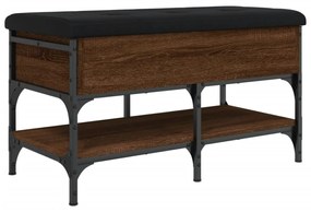 barna tölgy színű szerelt fa cipőtároló pad 82 x 42 x 45 cm