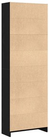 Fekete Tölgy Könyvespolc - 60 x 24 x 176 cm, Műanyag Fából
