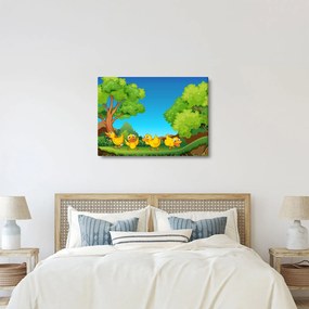Kép - boldog, kiskacsák (70x50 cm)