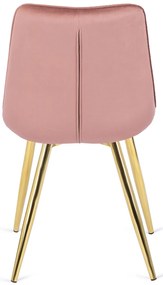 Rózsaszín Bársony Étkezőszék Arany Lábbal. CARO