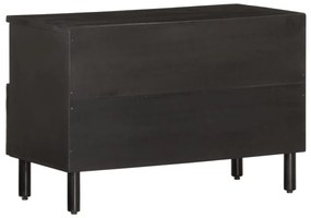 fekete tömör mangófa TV-szekrény 70 x 33 x 46 cm