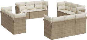 vidaXL 12 részes bézs polyrattan kerti ülőgarnitúra párnákkal