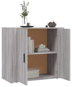 szürke sonoma színű szerelt fa tálalószekrény 80x33x70 cm