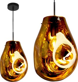 Mennyezeti Lámpa Függő Üveg Csillár E27 Borostyán Túlnyúlás Arany Kimberly