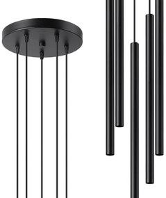 Sollux SL.1176 - Csillár zsinóron PASTELO 5xG9/8W/230V fekete