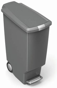 Keskeny pedálkosár 40 l, szürke műanyag, szürke