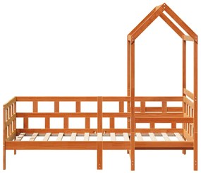 viaszbarna tömör fenyőfa kanapéágy tetővel 90 x 200 cm
