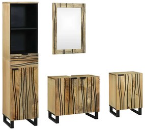 Fürdőszoba bútor szett fiókkal 4 pcs Barna 38 x 33 x 160 cm