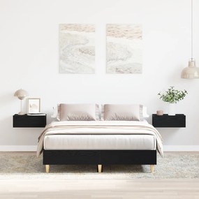 Ágykeret 120x200 cm Fekete Tölgy Műgyanta