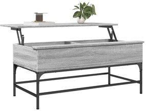 szürke sonoma szerelt fa és fém dohányzóasztal 100 x 50 x 45 cm