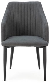 Sötétszürke kárpitozott étkezőfotel szett 2 db-os Nadi – Marckeric
