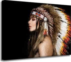 Vászonkép Nő indián Művészet Festmény 40x30 cm