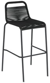 Glenville fekete acélszerkezetű bárszék, magasság 74 cm - Kave Home