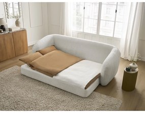 Fehér zsenília kinyitható kanapé 228 cm Neyo – Bobochic Paris