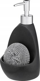 Fekete folyadék adagoló Sandy tartályral és szivaccsal való mosáshoz