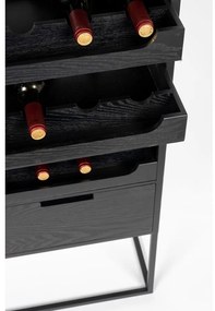 Fekete rattan bortartó szekrény 16 palackhoz, 80x175 cm Guuji - White Label