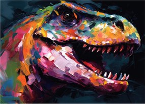 Üveg kép - Dinoszaurusz, festészet (70x50 cm)