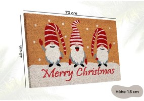 Kókuszrost lábtörlő karácsonyi mintával 40x70 cm Christmas Gnomes – Hanse Home