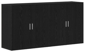 2 db fekete tölgy oldalszekrény 79x38x80 cm rétegelt fa