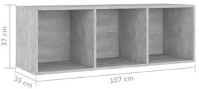 2 db betonszürke szerelt fa TV-szekrény 107 x 35 x 37 cm
