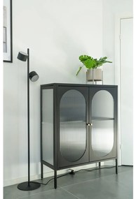 Adelaide vitrin, fekete, 2 hullámos üvegajtó 90x35x110 cm